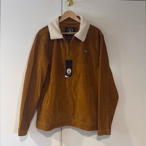 Volcom Halecrest Jacket Corduroy Sherpa Collar Mens M Medium Full-Zip NWT